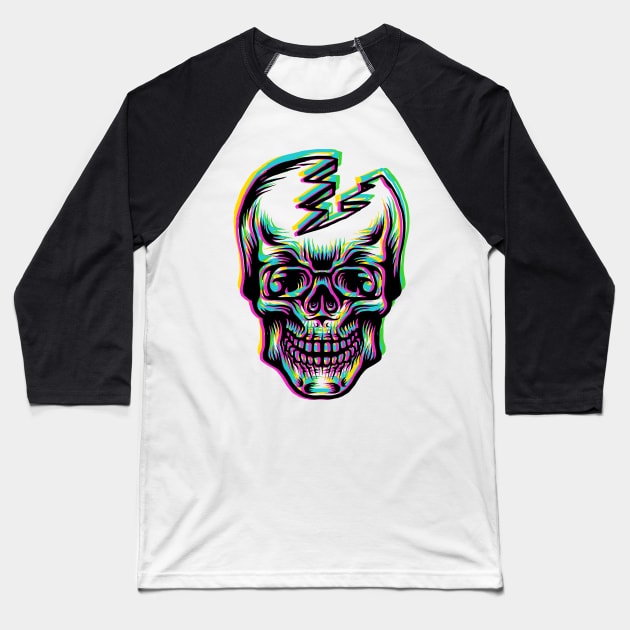 Flazh Skull Baseball T-Shirt by Stayhoom